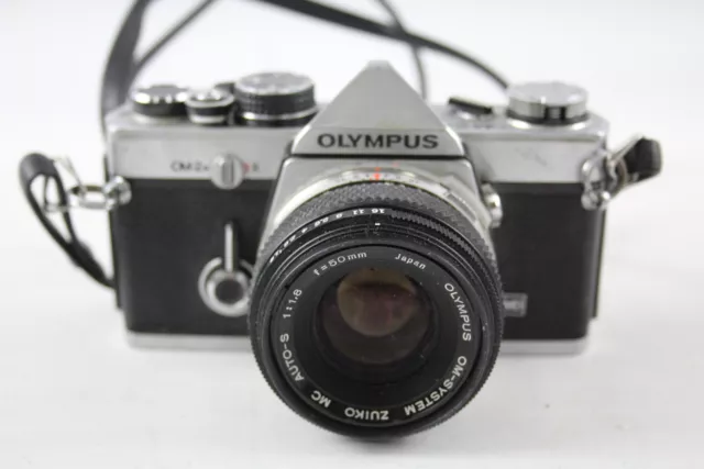 Olympus OM-2N MD, SLR FILM CAMERA w/ 50mm F/1.8 Lens WORKING