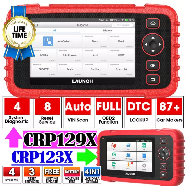 2024 Launch CRP129X CRP123X Profi KFZ OBD2 Diagnosegerät Auto Scanner TPMS EPB