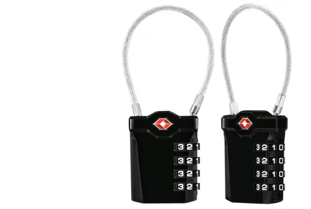 Black TSA Kofferschloss Twin Lock Pack combination
