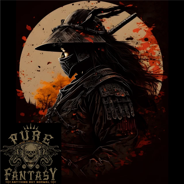 Samurai Storm Japanese Fantasy Warrior Mens Cotton T-Shirt Tee Top
