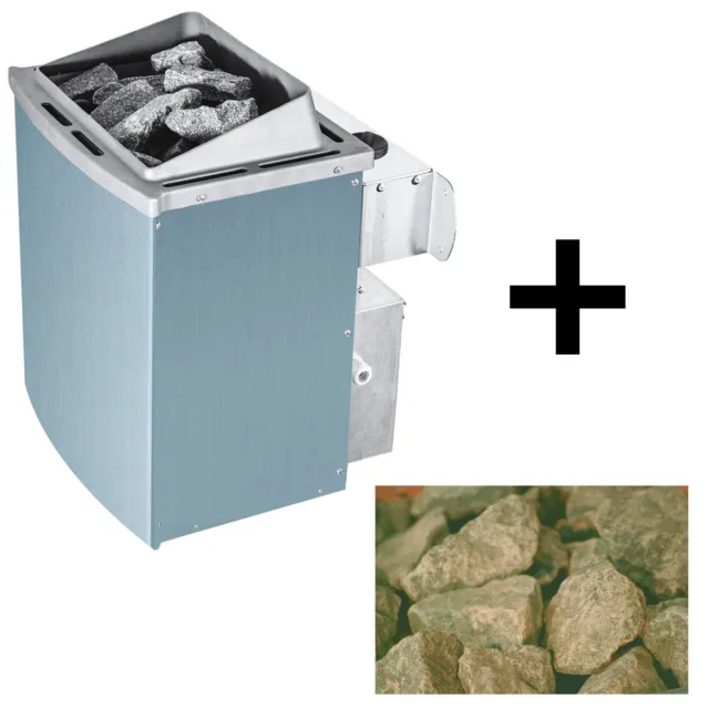 Saunaofen 9kW mit eingebauter Saunasteuerung 9 kW inkl. 18 kg Steine Karibu