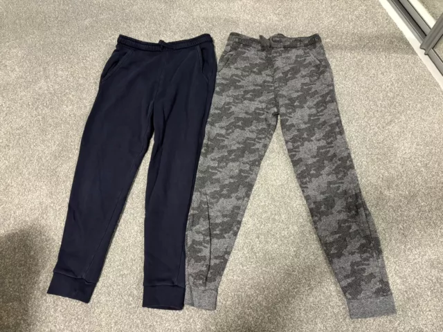 M&S Boys Joggers X 2. Age 9-10. Grey Combat And Navy.