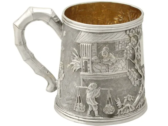 Antique Chinese Export Silver Christening Mug, Circa 1800