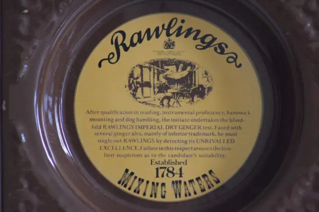 Vintage Heavy Ceramic Rawlings Mixing Waters & Fruit Juices Advertising Ashtray. 2