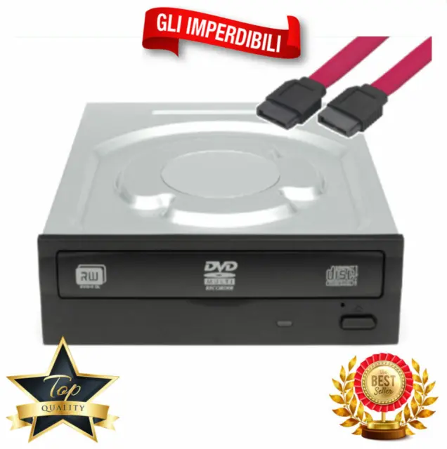 Masterizzatore CD DVD Interno 5.25" SATA Nero per Pc computer Desktop DVD/RW DL