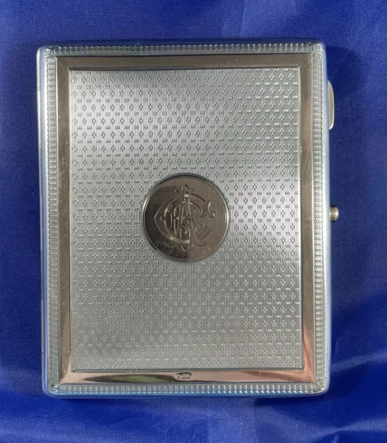 Antique 9ct Gold & Solid Silver Cigarette Case, Chester, 1921, 132 grams.