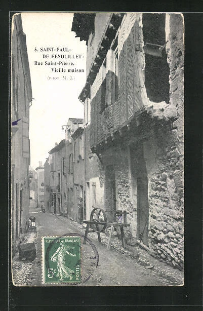 CPA SAINTPAULDEFENOUILLET, RUE SaintPierre, Vieille Maison 1908 EUR