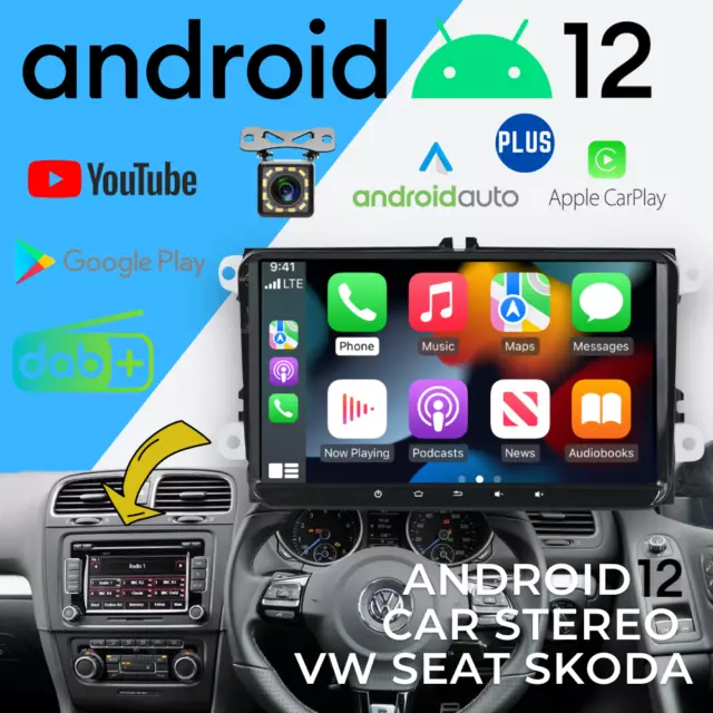 Pluscenter VW Seat Skoda Android Car Stereo CarPlay GPS DAB Bluetooth Radio WiFi