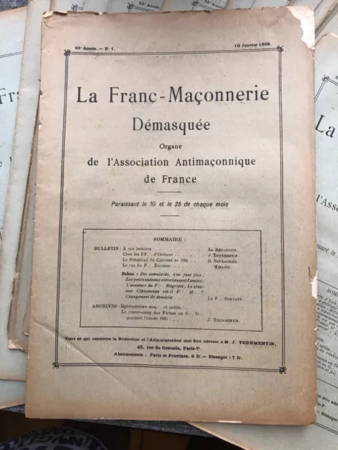 Franc-Maçonnerie , La Franc-Maçonnerie Démasquée , Année 1906 - 23 Bulletins