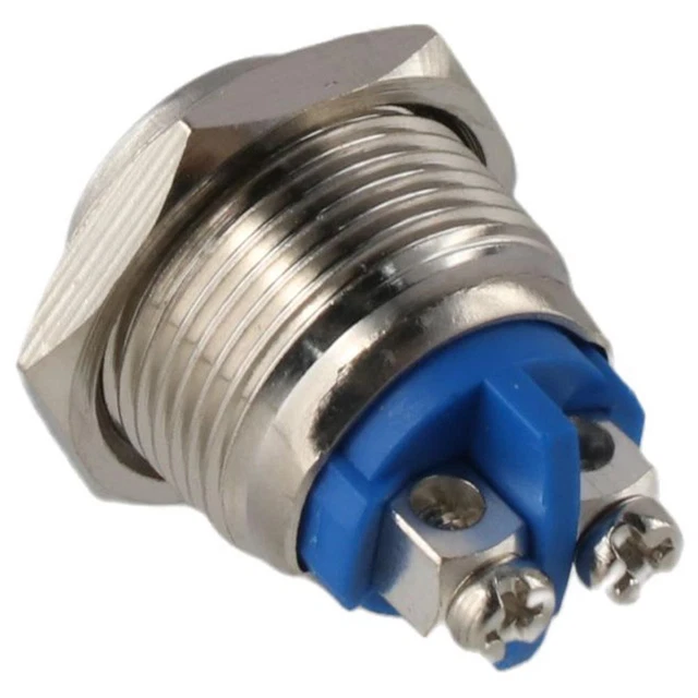 16MM HIGH FLUSH Screw Terminals Stainless Steel Momentary Self Reset