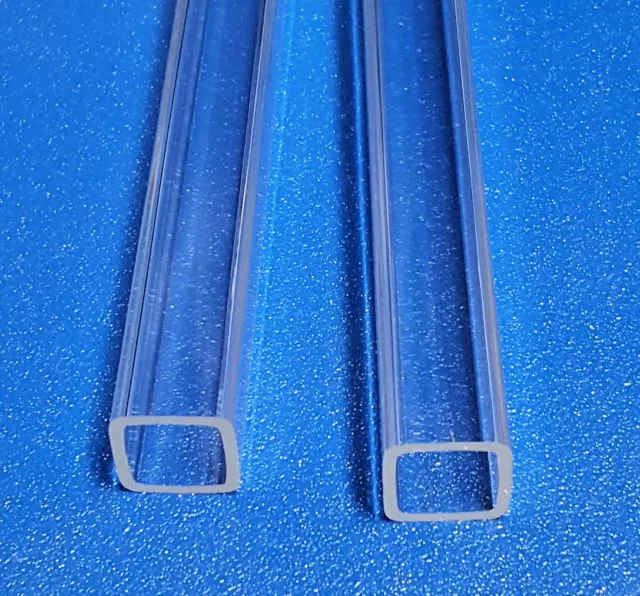 1/2" OD x 3/8" ID DIAMETER 18" INCH LONG SQUARE CLEAR ACRYLIC PLEXIGLASS TUBE