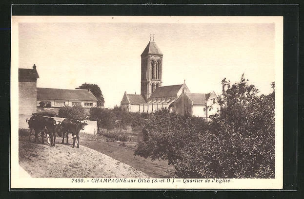 CPA Champagne-sur-Oise, Quartier du l´Eglise