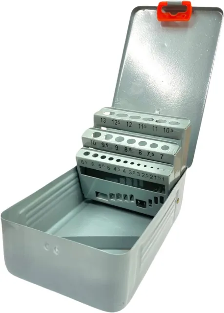 Drill Bit Organiser Metal Empty Hard Storage Case Tool Box for 25 Twist Drill