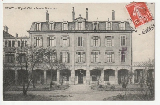 NANCY - Meurthe & Moselle - CPA 54 - Hopital Civil - Pension Bonsecours