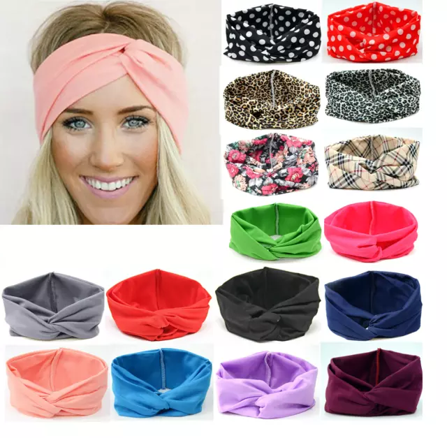 Women Girl Soft Turban Twist Headband Head Wrap Twisted Knotted Knot Hair Band