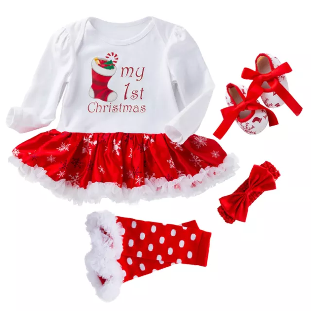 Set of 2 Toddler Tutu Dress up Party Santa Claus Costume for Kids