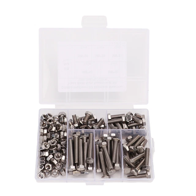 M5 Set Di Fissaggio A Vite 304 Bulloni E Dadi Esagonali Kit Di Assortimento Con