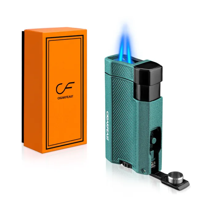 Torch Lighter Windproof Cigar Lighter Double Jet Flame Refillable Butane Lighter