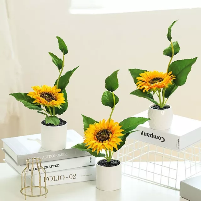 with Pot Artificial Sunflower Mini Simulation Flower  Wedding Bouquet