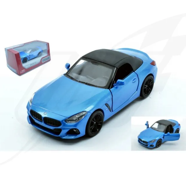 FR- Kinsmart BMW Z4 2019 W/CLOSED SOFT TOP BLUE BOX cm 12 - KT5419WB