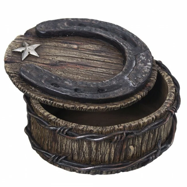 JTI Horseshoe and Barbwire Trinket Box