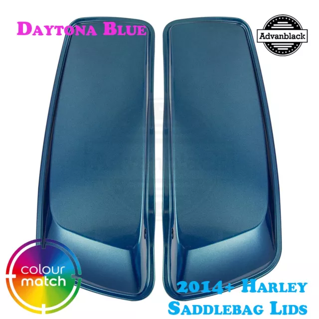 US Stock Daytona Blue standard Stretch Saddlebag Lid for Harley FLHX 14+
