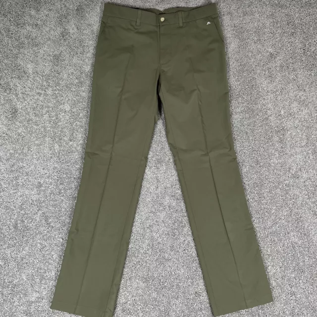 Pantalones de golf chinos J. Lindeberg para hombre 32x34 verde oliva calce ajustado poliéster Elof