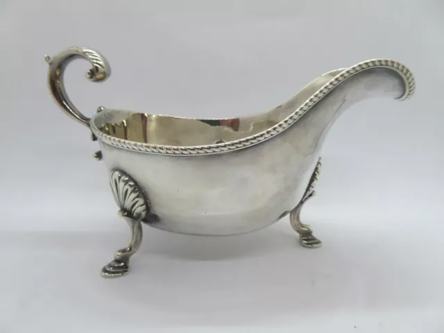 Antique pair of matching English silver plated sauce boats circa 1850 2