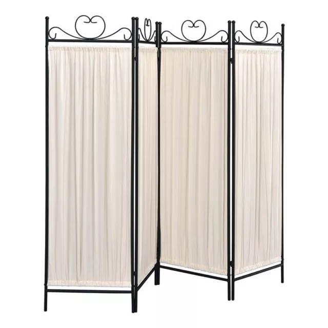 Coaster Dove 4-panel Traditional Metal Folding Screen Beige and Black