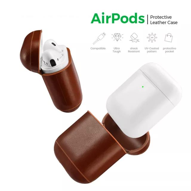 Apple Airpods case Protective Airpods1, 2 Leather Case Earphone Cover for Apple