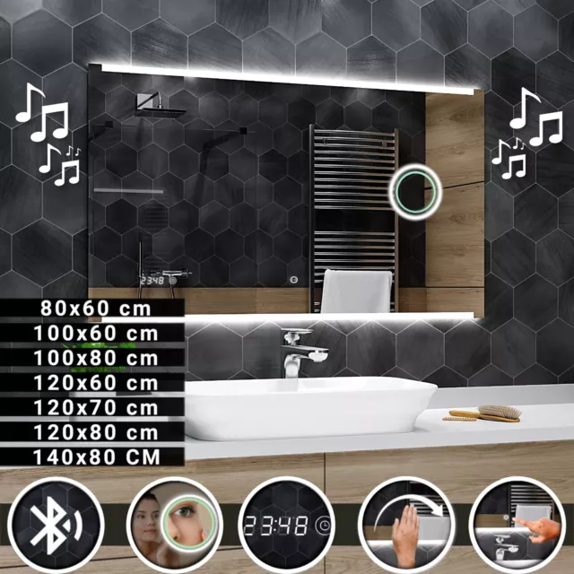 Moderne Miroir Salle De Bain Lumineux LED INTERRUPTEUR | BLUETOOTH HOBART