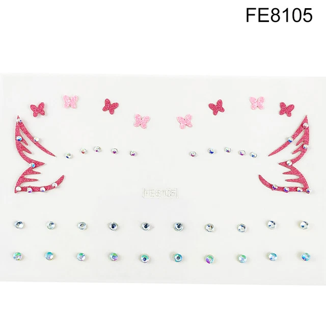 Adesivo trucco eyeliner farfalla cristallo lacci viso per festival carnevale e LM❤