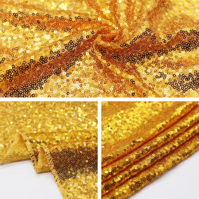 Sequin Table Cloth Gold 1m x 1.5m Wedding Sparkly Glitter Backdrop Party Decor 2