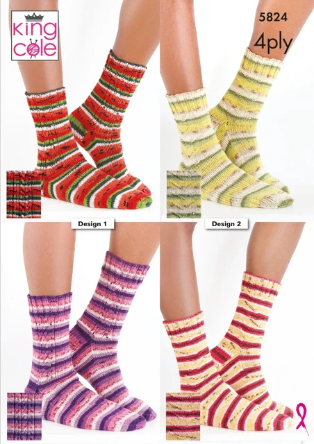King Cole Strickmuster 5824 Mädchen, Damensocken 4-lagig