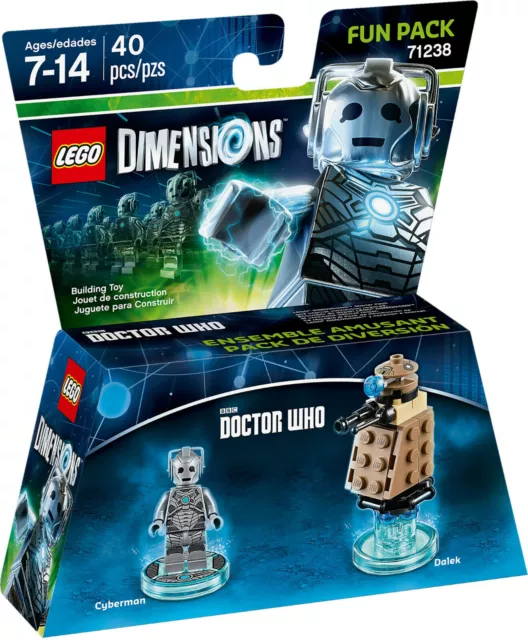 Lego Dimensions 71238 Fun Pack Cyberman Dalek Fuori Produzione Raro Nuovo