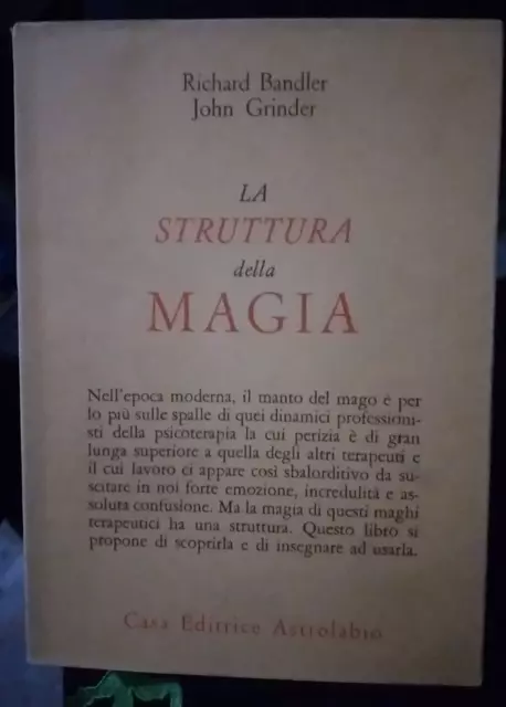LIBRO LA STRUTTURA Della Magia - R.bandler J.grinder EUR 27,00