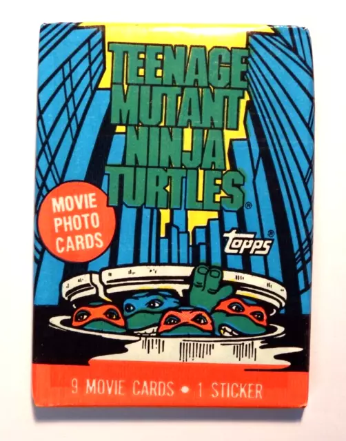 Topps 1990 Teenage Mutant Ninja Turtles (TMNT) wax pack of trading cards + stix