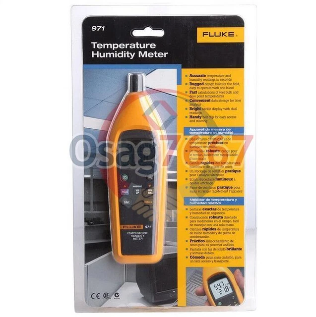 Fluke F971 Temperature Humidity Meter Psychrometer 99 Record Capacity