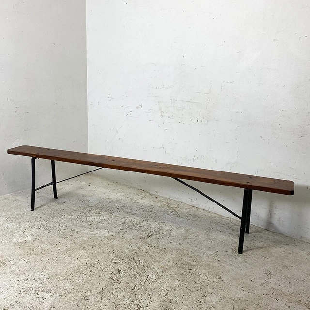 Banc Design En Bois De Suar Massif Et Pieds Fer Noir - Brut, Style Industriel