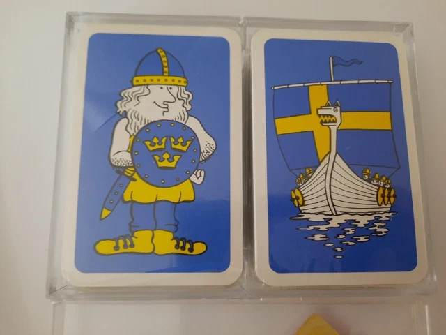 ÖBERGS SPELKORT Double Deck Playing Cards Sweden Complete NEW Viking