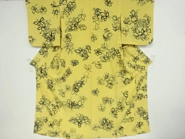 37353# Japanese Kimono / Hitoe Kimono / Flowers