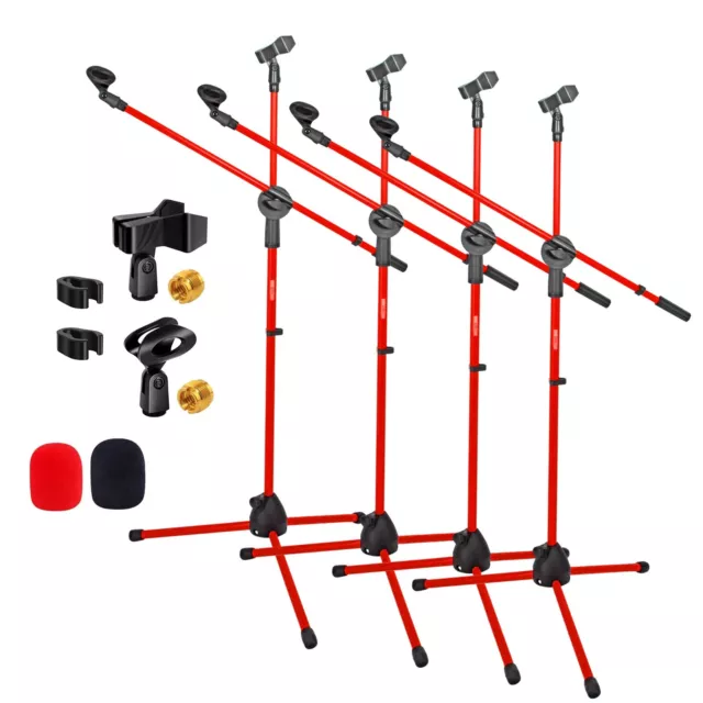 4x Microphone Stand Boom Telescoping Stand Tripod Holder Mic Clip Arm 5Core🔴