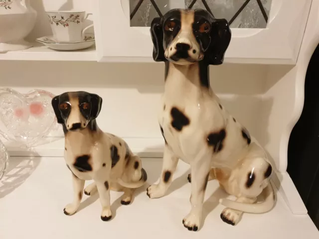 Beautiful Vintage 50/80s Large Fireside Ceramic Dalamation Dogs