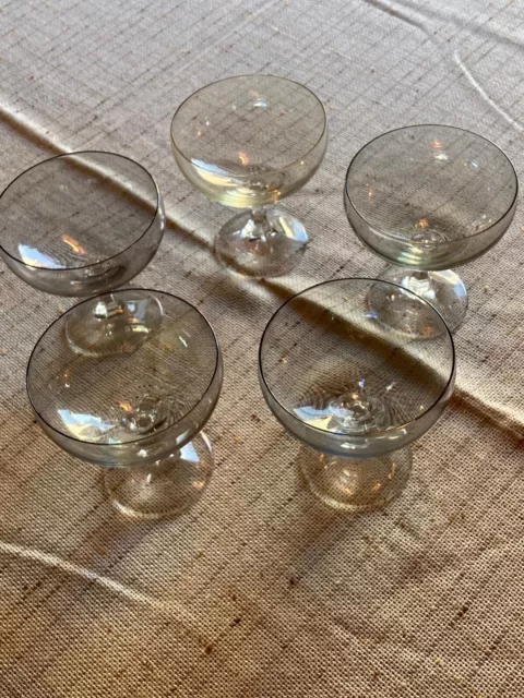 70er Jahre Sektschalen aus Rauchglas, Original Vintage