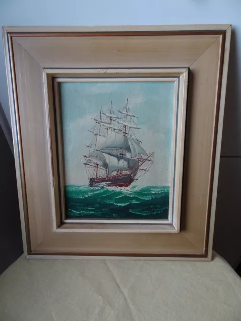 Bild-Windjammer-Holzrahmen  34,5x39,5cm  F0424