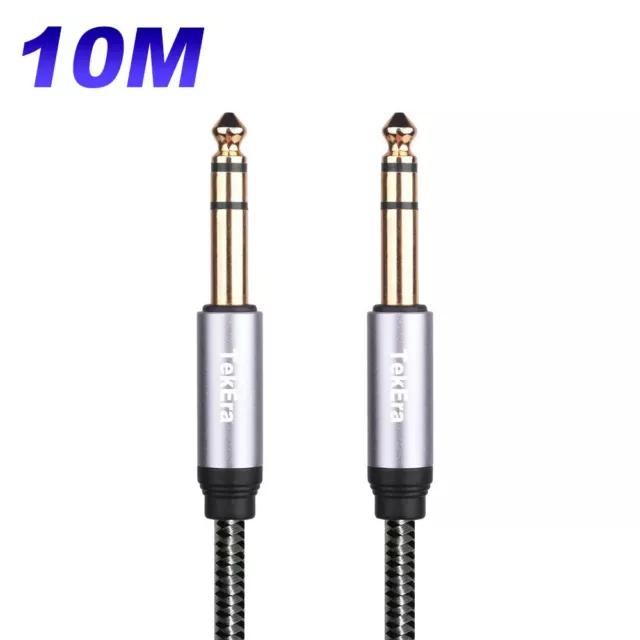 1/4" TRS 6.35mm  Stereo Cable male to male Balanced Audio Patch Lead Gold Plated