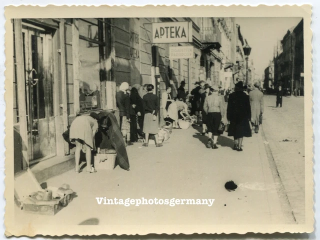 K5177 Foto Polen Warschau Bevölkerung Gebäude Stadt Ghetto ? Juden Einheimische