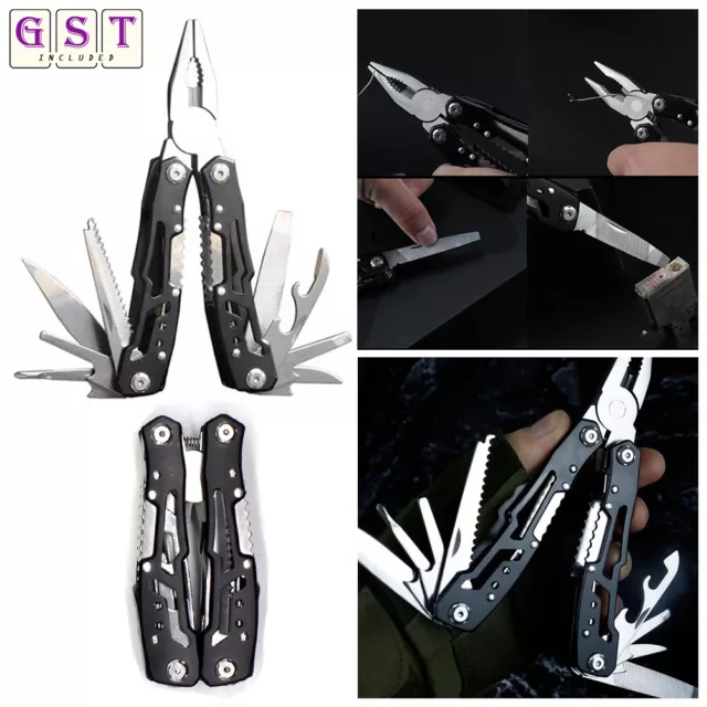 Multitool Steel Plier Folding Pliers All In one Camping Hiking Pocket Tool Set