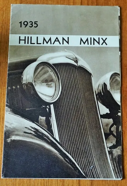 1935 Hillman Minx Family Sports Fourlight Saloon Tourer Foursome Coupe Brochure