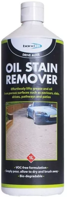 Bond It  Oil Stain Remover Driveway Car Patio Grease Cleaner Fluid BDOSR1 1L